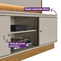 Home Para Tv Até 65pol Guararapes Com Led 2pts Linea Brasil Nature Com Off White - 7