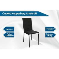 Kit 2 Cadeiras De Cozinha Amsterdã 2c091 Aço 2 Un Preto-suede Cappuccino - Kappesberg - 2