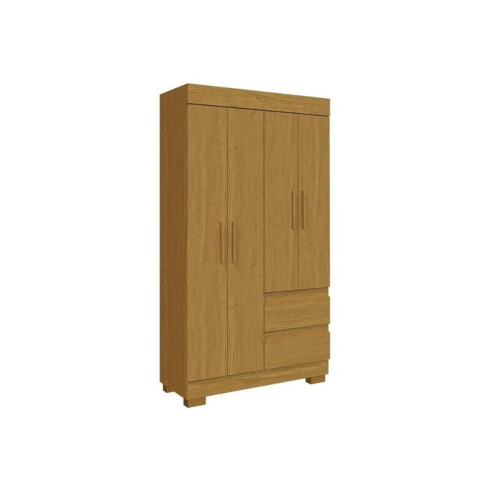 Guarda Roupa Solteiro 4 Portas E 2 Gavetas Maya Nature-off White - Acp - 5