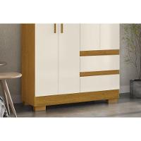 Guarda Roupa Solteiro 4 Portas E 2 Gavetas Maya Nature-off White - Acp - 10