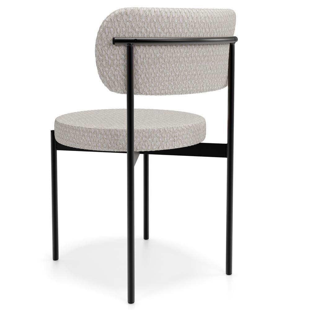 Kit 06 Cadeiras Estofadas Para Sala De Jantar Louvre L02 Bouclê Cru - Lyam Decor - 7