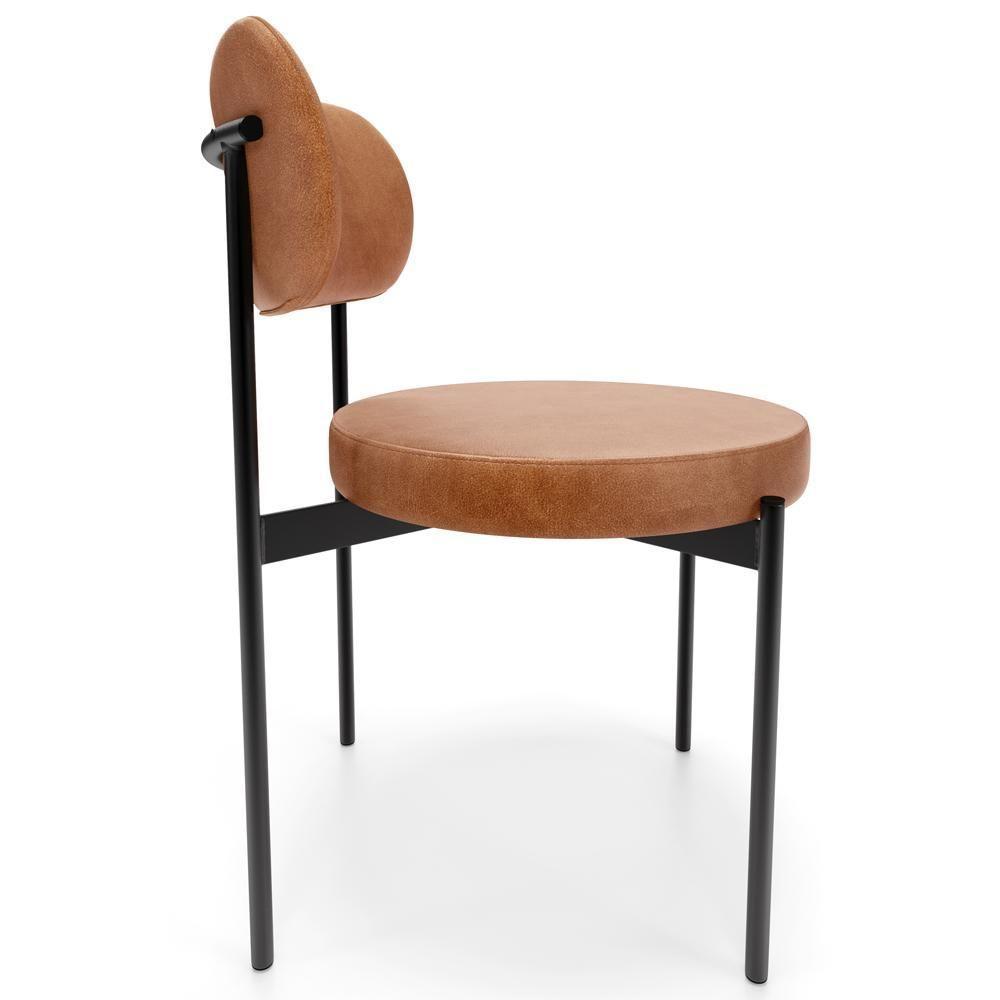 Kit 06 Cadeiras Estofadas Para Sala De Jantar Louvre L02 Couríssimo Canela - Lyam Decor - 6