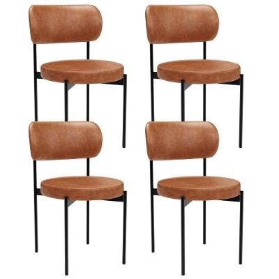 Kit 04 Cadeiras Estofadas Para Sala De Jantar Louvre L02 Couríssimo Camel - Lyam Decor