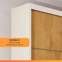 Guarda Roupas Casal 3 Portas De Correr Com Espelho 100% Mdf Flex 6 Gavetas Argel Off White / Madeirado - 7