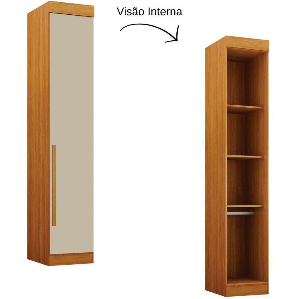 Guarda Roupa Modulado Individual Orion Cinamomo Off White 1 Porta Leifer Móveis - 2