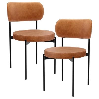 Kit 02 Cadeiras Estofadas Para Sala De Jantar Louvre L02 Couríssimo Canela - Lyam Decor