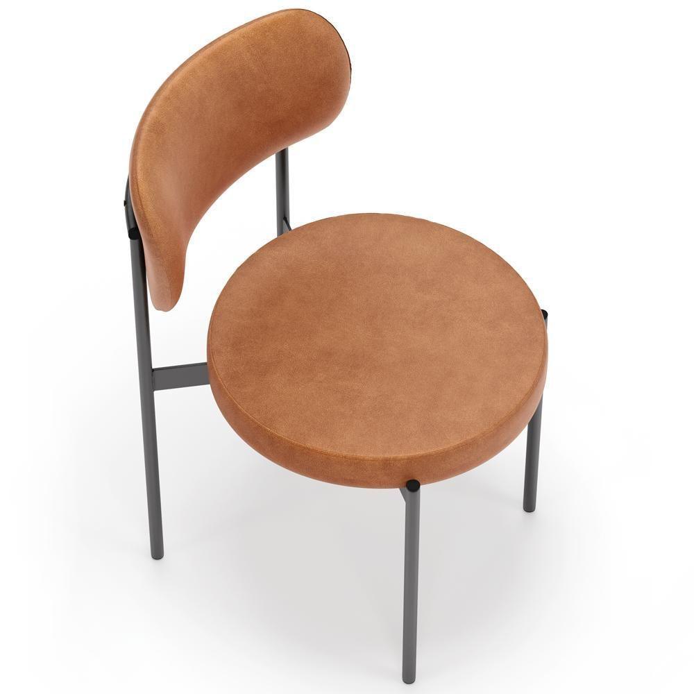 Kit 04 Cadeiras Estofadas Para Sala De Jantar Louvre L02 Couríssimo Canela - Lyam Decor - 7