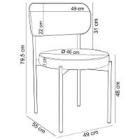 Kit 06 Cadeiras Estofadas Para Sala De Jantar Louvre L02 Linho Cinza Escuro - Lyam Decor - 5