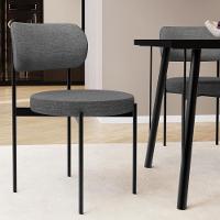 Kit 02 Cadeiras Estofadas Para Sala De Jantar Louvre L02 Linho Cinza Escuro - Lyam Decor - 2