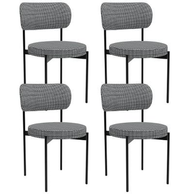 Kit 04 Cadeiras Estofadas Para Sala De Jantar Louvre L02 Pied Poule - Lyam Decor