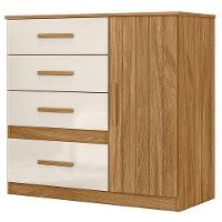 Guarda Roupa Solteiro Sobral Com Espelho E Cômoda Vênus Freijó Off White – Moval - 5