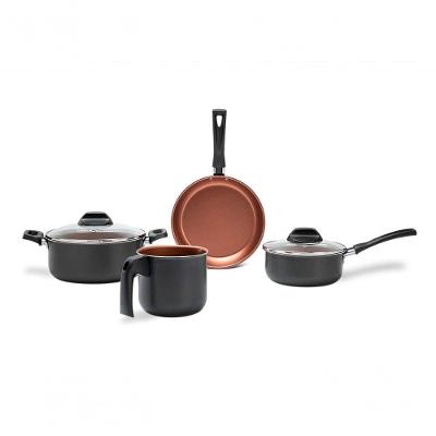 Jogo De Panelas Brinox Topázio Antiaderente Pró-flon 4 Peças Cinza Range Cinza