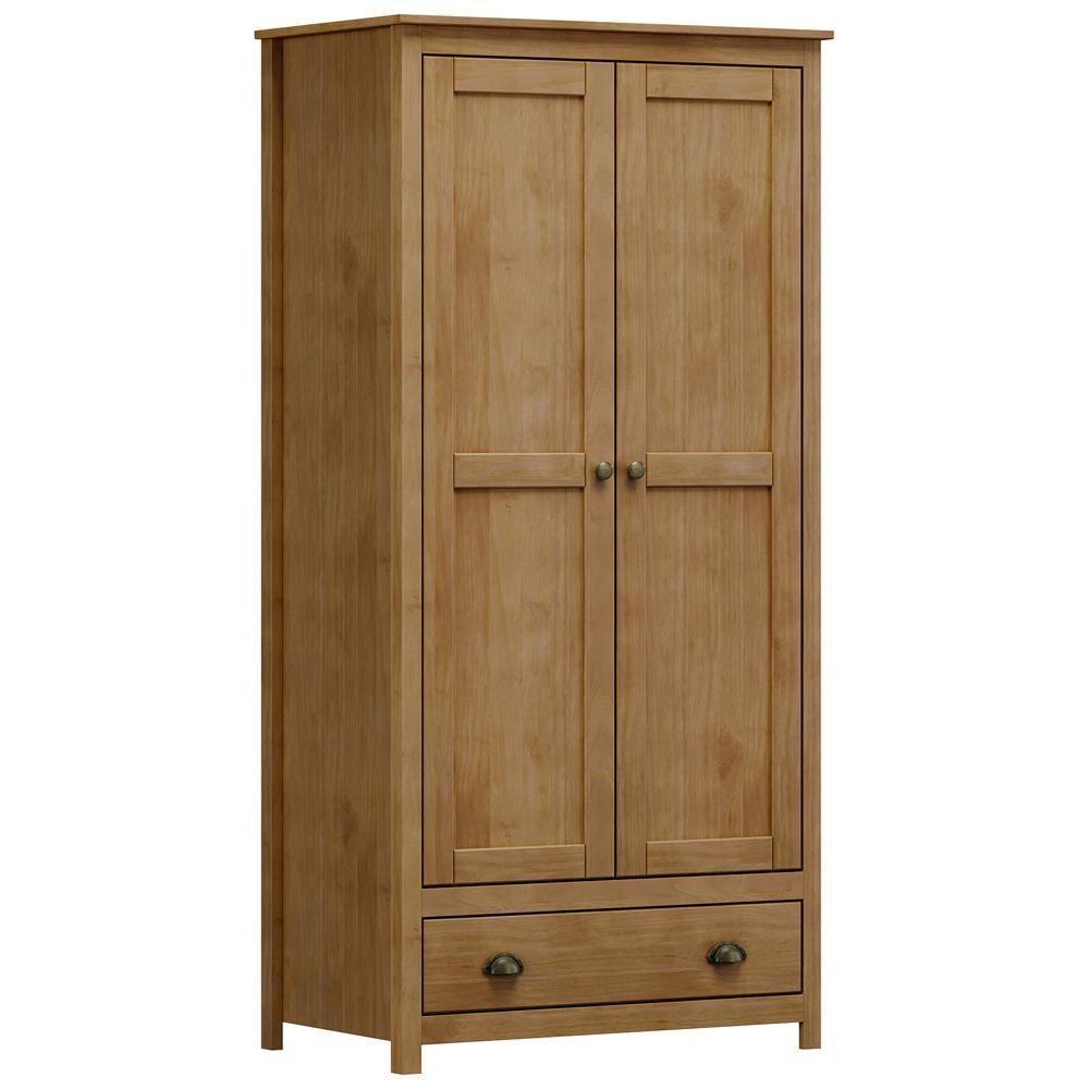 Guarda Roupa Solteiro 2 Portas 1 Gaveta Madeira Maciça Mazzaro F06 Freijó - Lyam Decor - 1