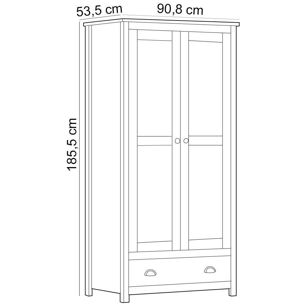 Guarda Roupa Solteiro 2 Portas 1 Gaveta Madeira Maciça Mazzaro F06 Freijó - Lyam Decor - 5