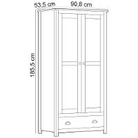 Guarda Roupa Solteiro 2 Portas 1 Gaveta Madeira Maciça Mazzaro F06 Freijó - Lyam Decor - 5