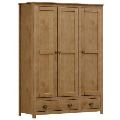 Guarda Roupa Solteiro 3 Portas 2 Gavetas Madeira Maciça Mazzaro F06 Freijó - Lyam Decor