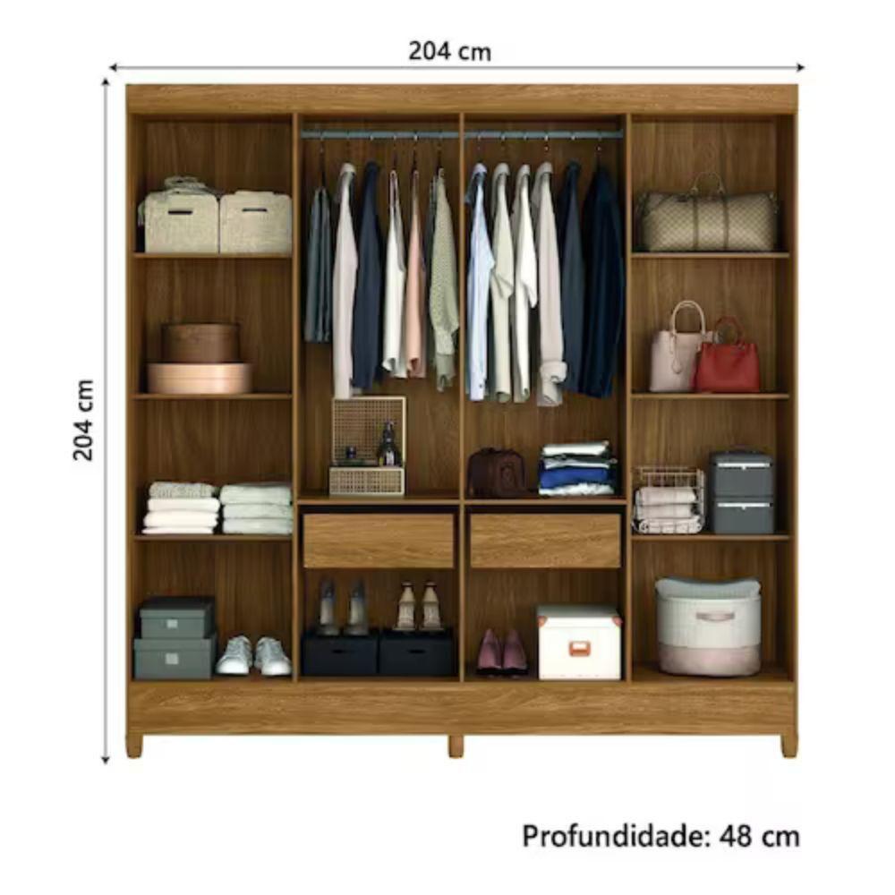 Guarda-roupa Marajó Paris 8 Portas 2 Gavetas Moval Freijo/cinza - 3