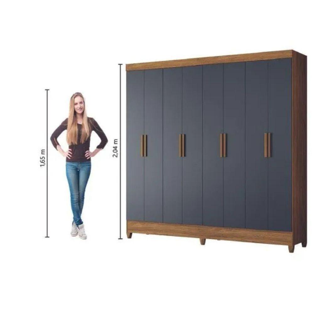 Guarda-roupa Marajó Paris 8 Portas 2 Gavetas Moval Freijo/cinza - 5