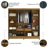 Guarda-roupa Marajó Paris 8 Portas 2 Gavetas Moval Freijo/cinza