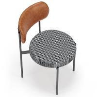 Kit 02 Cadeiras Estofadas Para Sala De Jantar Louvre L02 Couríssimo Camel Pied Poule - Lyam Decor - 8