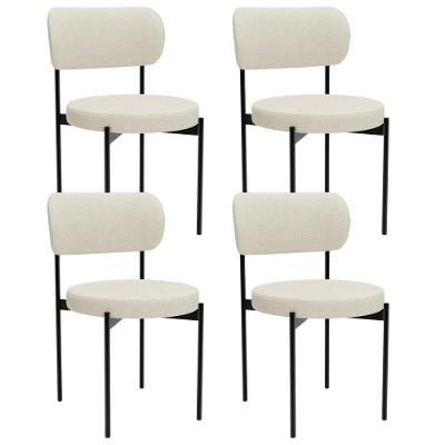 Kit 04 Cadeiras Estofadas Para Sala De Jantar Louvre L02 Linho Champagne - Lyam Decor