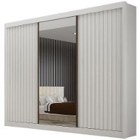 Guarda Roupa São Paulo Ripado Branco 3 Portas 6 Gavetas Leifer Móveis - 1