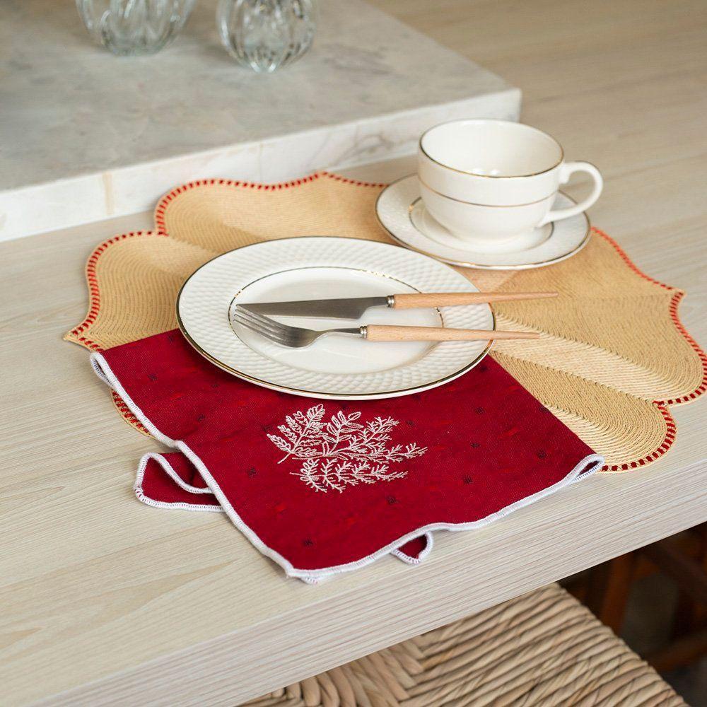 Guardanapo Copa E Cia Avulso Ramos De Natal Vermelho - 4