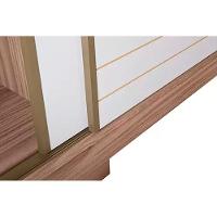 Guarda Roupas 3 Portas De Correr De (1 C- Espelho) E 4 Gavetas Búzios Avelã-off White - Panan - 7