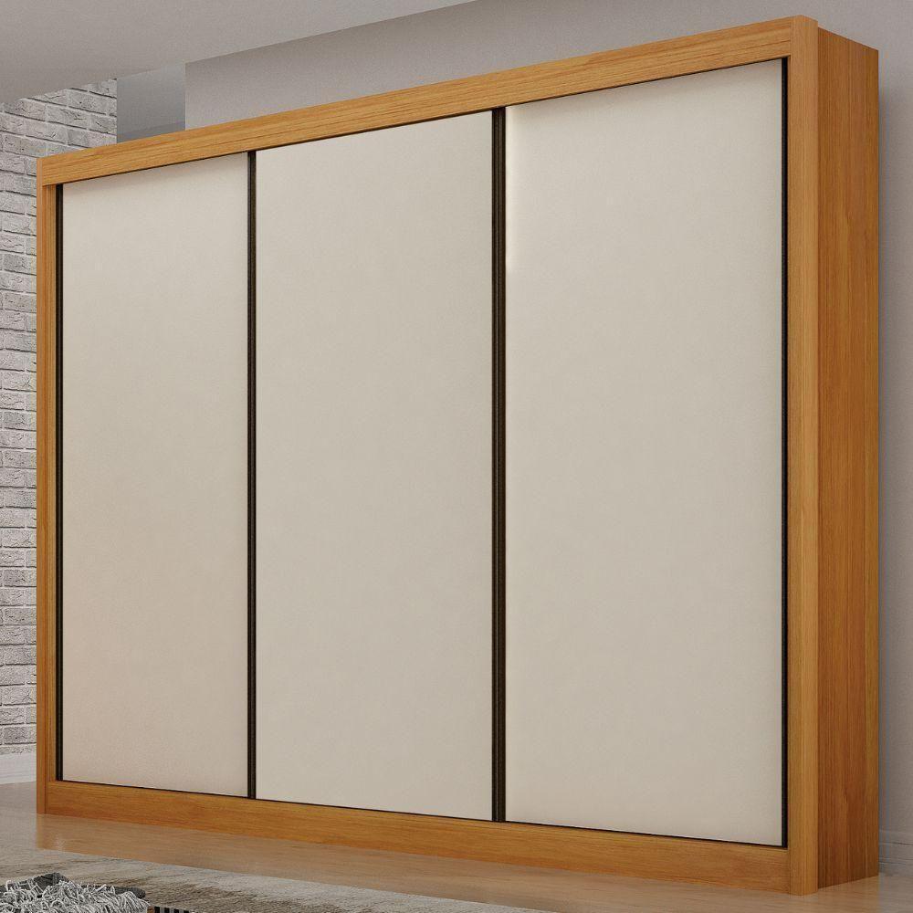 Guarda Roupa São Paulo Cinamomo Off White 3 Portas 6 Gavetas Leifer Móveis - 2