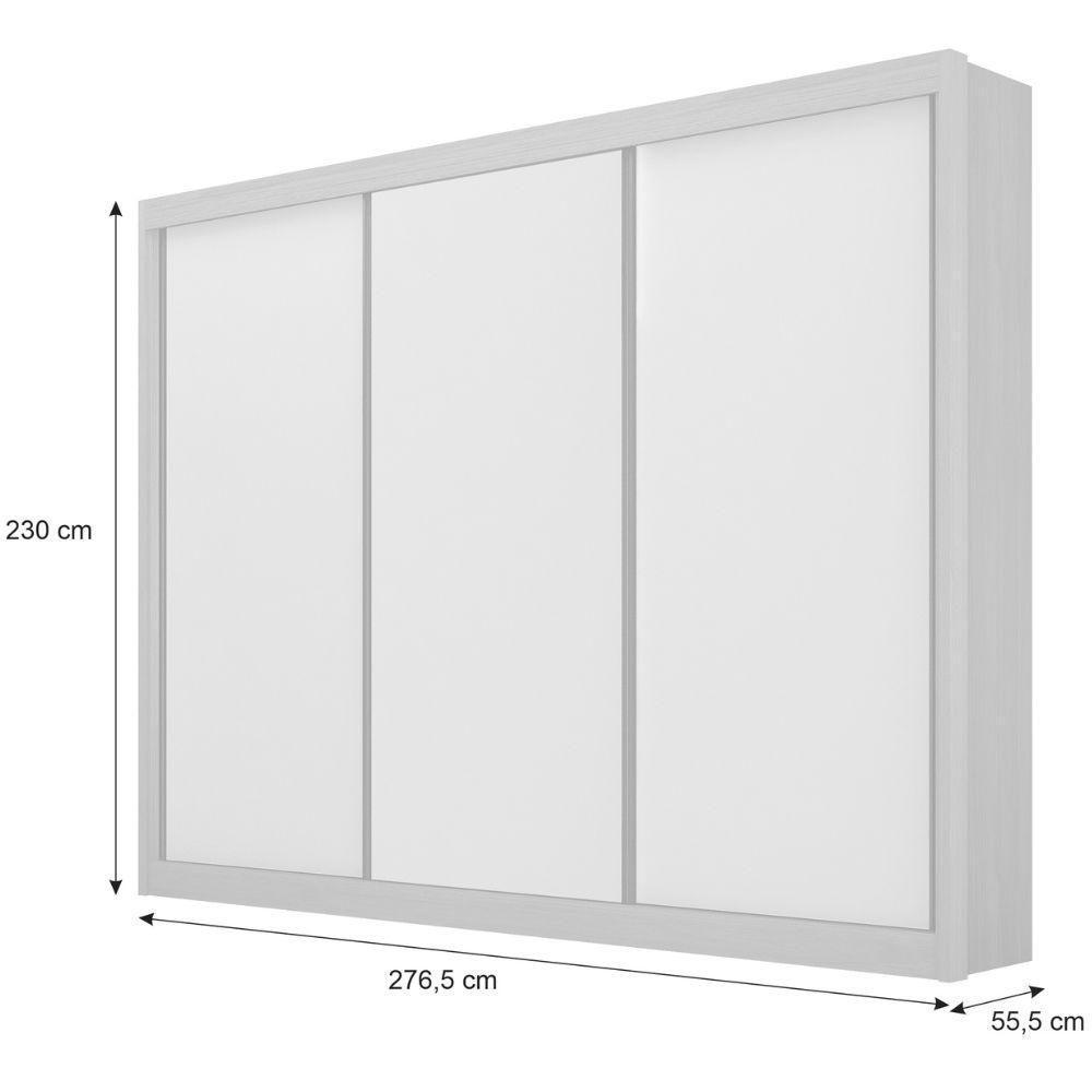 Guarda Roupa São Paulo Cinamomo Off White 3 Portas 6 Gavetas Leifer Móveis - 3