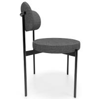 Kit 04 Cadeiras Estofadas Para Sala De Jantar Louvre L02 Linho Cinza Escuro - Lyam Decor - 6