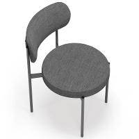 Kit 04 Cadeiras Estofadas Para Sala De Jantar Louvre L02 Linho Cinza Escuro - Lyam Decor - 8