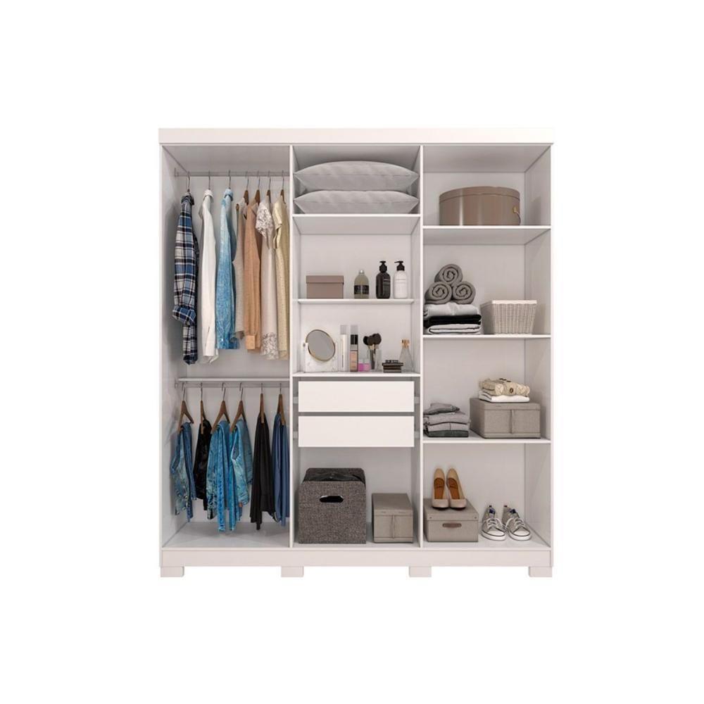 Guarda Roupa Solteiro 6 Portas E 2 Gavetas C- Pés Milena Cinamomo-off White - Panan - 3