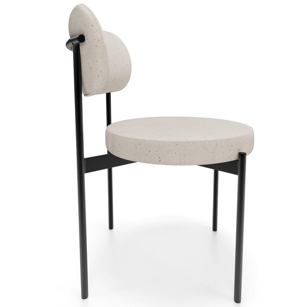 Kit 02 Cadeiras Estofadas Para Sala De Jantar Louvre L02 Linho Cru - Lyam Decor - 6