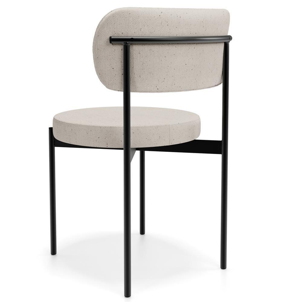 Kit 02 Cadeiras Estofadas Para Sala De Jantar Louvre L02 Linho Cru - Lyam Decor - 7