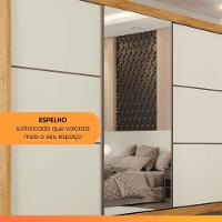 Guarda Roupas Casal 3 Portas De Correr Com Espelho 100% Mdf Flex 6 Gavetas Argel Madeirado/off White - 8