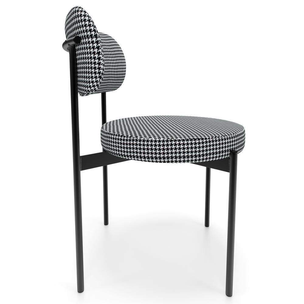 Kit 02 Cadeiras Estofadas Para Sala De Jantar Louvre L02 Pied Poule - Lyam Decor - 6