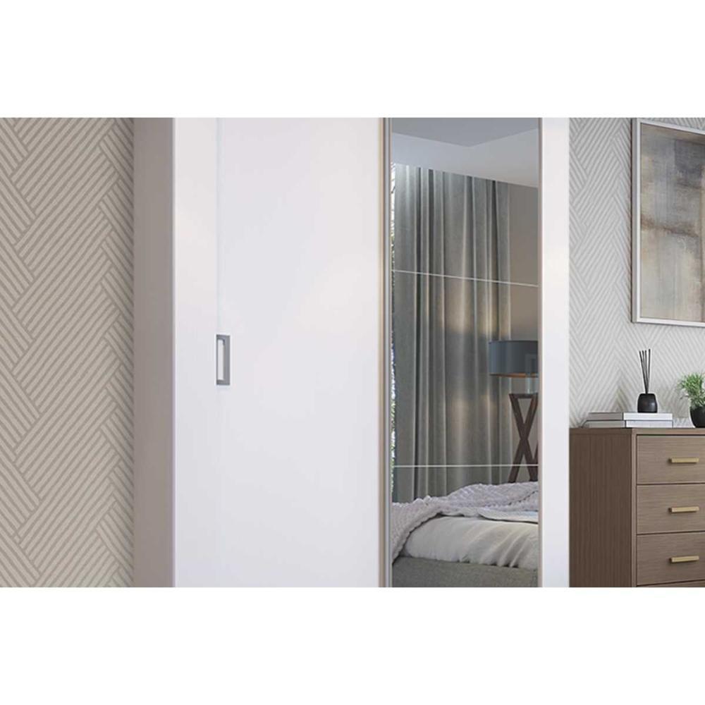 Guarda Roupa Solteiro 2 Portas De Correr (1 C- Espelho) Ph 1728 Nogueira - Herval - 2