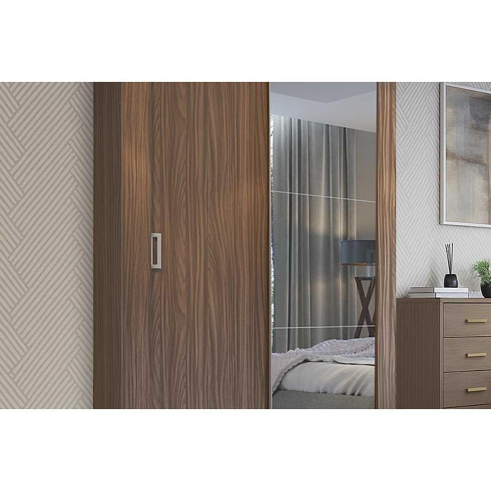 Guarda Roupa Solteiro 2 Portas De Correr (1 C- Espelho) Ph 1728 Nogueira - Herval - 3