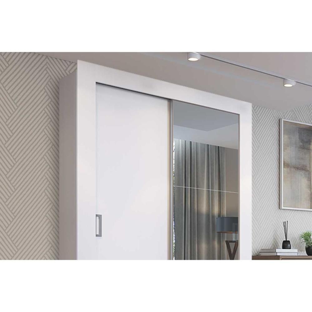 Guarda Roupa Solteiro 2 Portas De Correr (1 C- Espelho) Ph 1728 Nogueira - Herval - 8