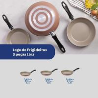 Jogo De Frigideiras Tramontina Linz Em Alumínio Antiaderente Starflon Max Mocaccino 03 Peças Tramontina - 5