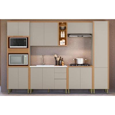 Kit Cozinha Modulada 6 Peças Allure (2aéreos+2balcões+1paneleiro+1torrequente) Cp18 Jequitiba-gris Fosco - Linea Brasil