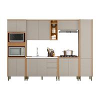 Kit Cozinha Modulada 6 Peças Allure (2aéreos+2balcões+1paneleiro+1torrequente) Cp18 Jequitiba-gris Fosco - Linea Brasil - 9