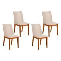 Kit 4 Cadeiras De Cozinha Vitória 4 Un Ipe-linho Neve - Dj Móveis - 1