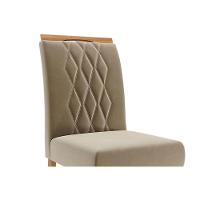 Kit 6 Cadeiras De Cozinha Juliana Wood 6 Un Carvalho-suede Nude Bege - Cimol