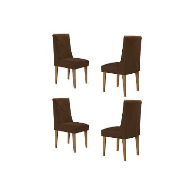 Kit 4 Cadeiras Sala Jantar Pietá 4 Un Naturalle-suede Capuccino - Rufato