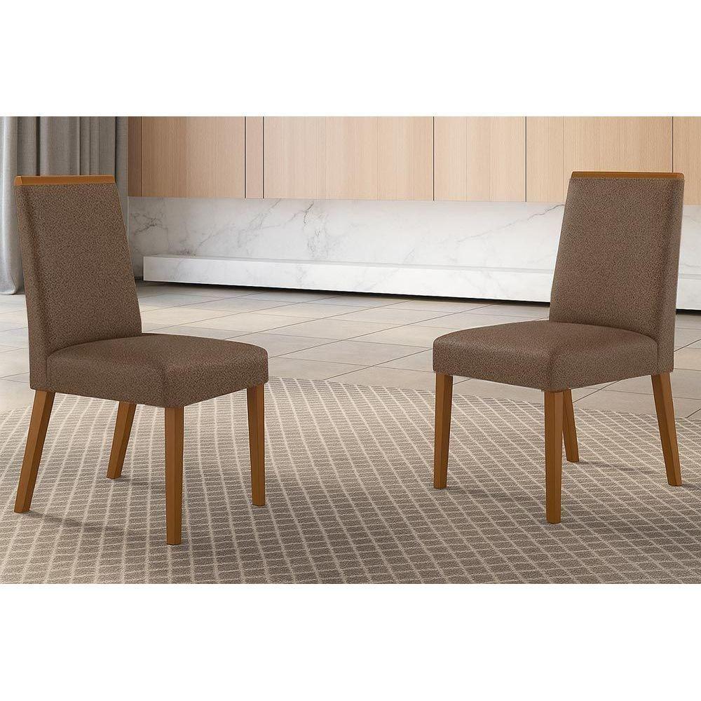 Kit 2 Cadeiras De Cozinha Dakota 2 Un Madeira Capuccino-corano Capuccino - Rufato - 1