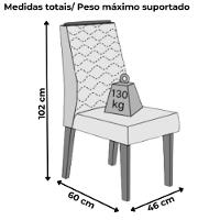 Kit 2 Cadeiras De Jantar Estofadas Lidia Linho Neve Cedro Dj Moveis Linho Neve Cedro - 3