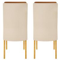 Kit 2 Cadeiras De Jantar Estofadas Lidia Linho Neve Cedro Dj Moveis Linho Neve Cedro