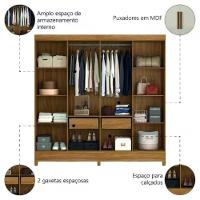 Guarda-roupa Marajó Paris 8 Portas 2 Gavetas Moval Freijo/off White - 4